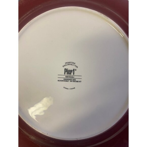 PIER 1 MEXICAKI DINNER PLATE SET OF 2 ROUND  WIDTH 10 7/8  NEW - Picture 4 of 4